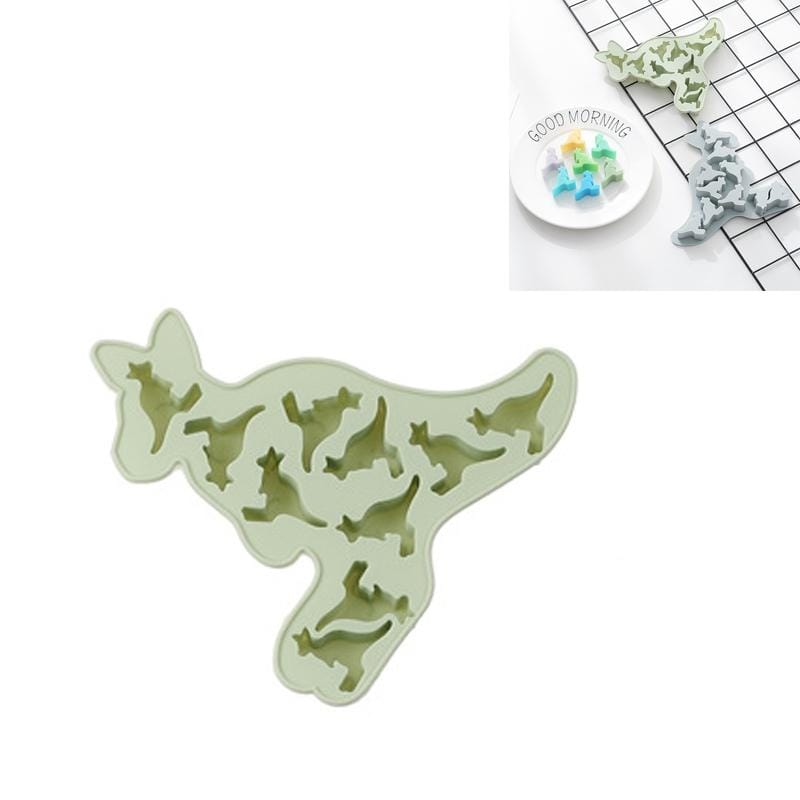 4 PCS Kangaroo Shape Ice Cream Silicone Mold Maltose Chocolate Mold Ice Tray (Green)