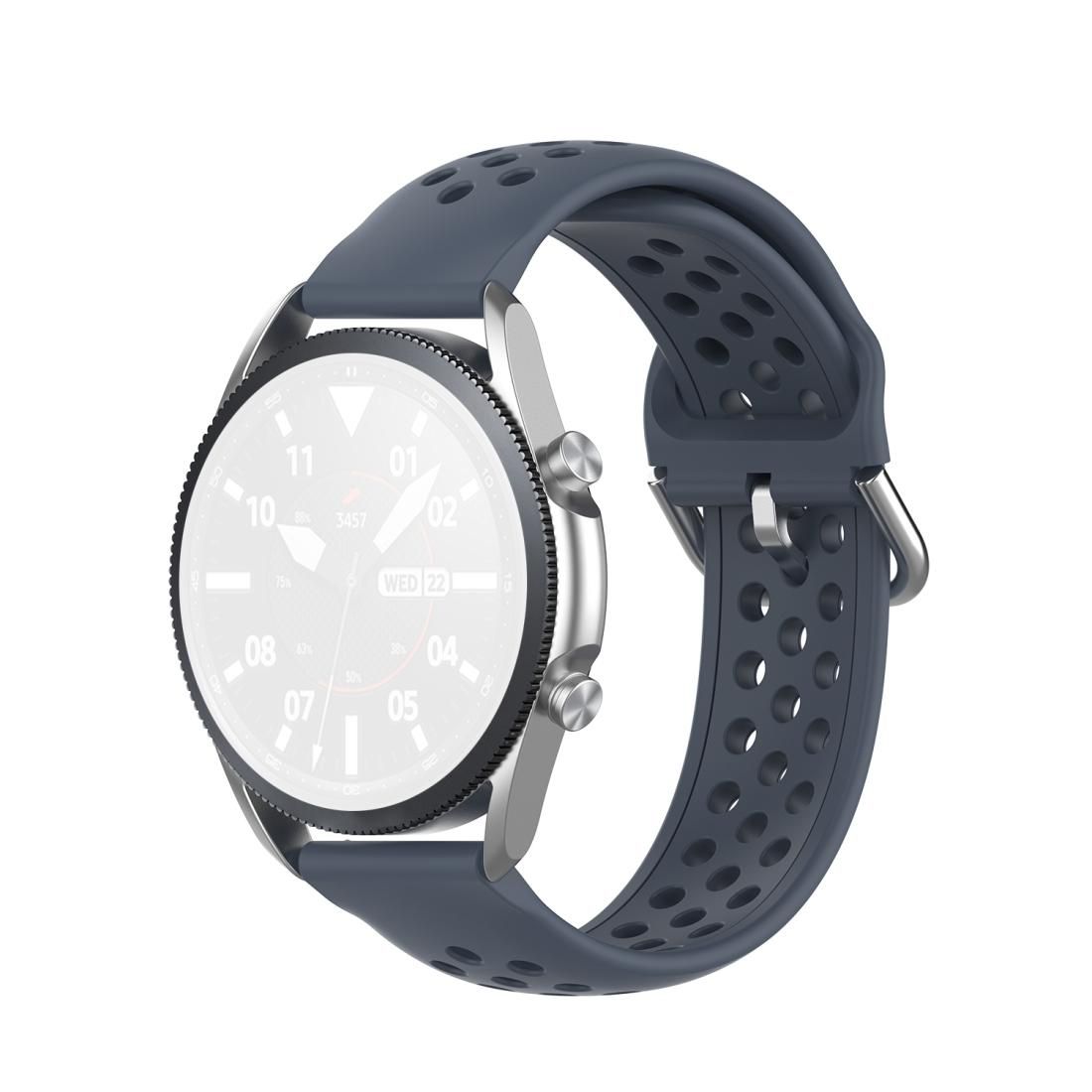 For Galaxy Watch 3 45mm Silicone Sports Solid Color Strap, Size: Free Size 22mm (Gray)