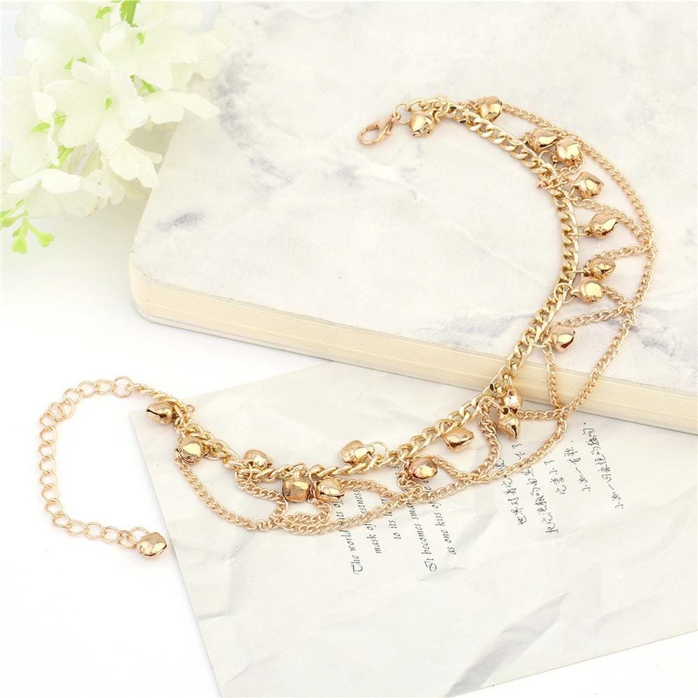 Tassel Chain Bells Sound Gold Metal Chain Anklet Ankle Bracelet Foot Chain Jewelry Beach Anklet