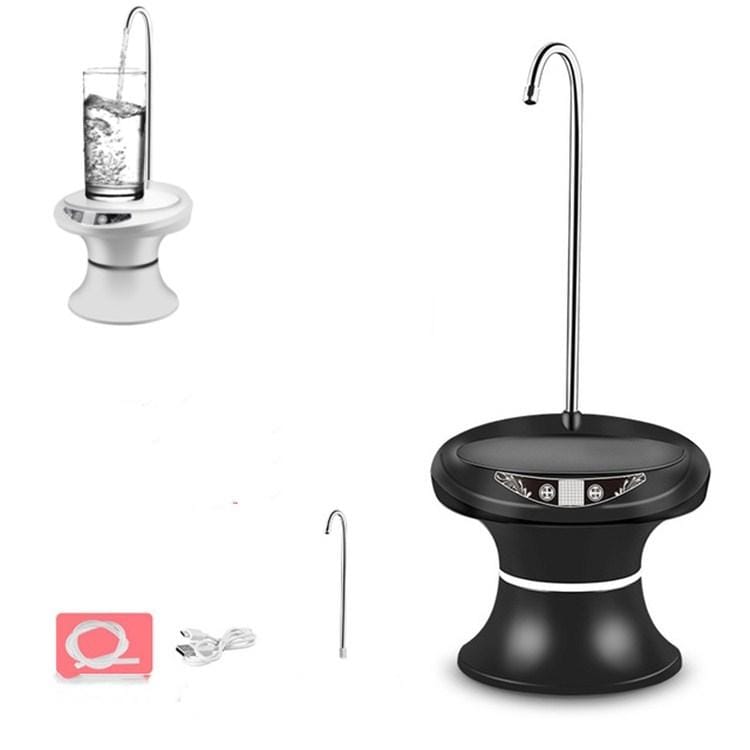 Tray Bucket Water Pump USB Rechargeable Wireless Electric Mineral Water Bucket Automatic Water Dispenser (Black)