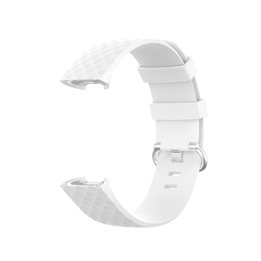 18mm Silver Color Buckle TPU Wrist Strap Watch Band for Fitbit Charge 4 / Charge 3 / Charge 3 SE, Size: L (White)