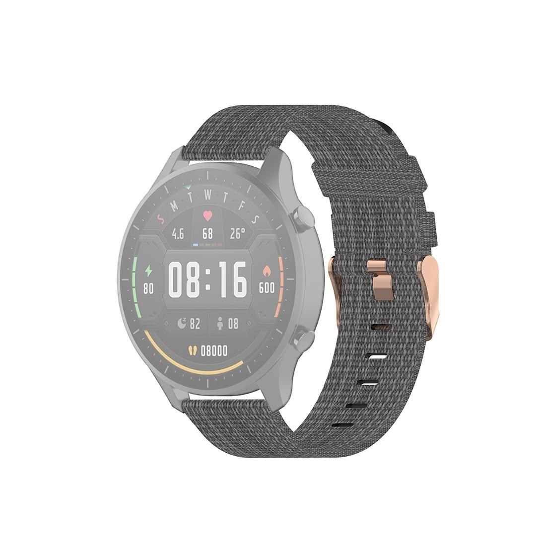 For Xiaomi Watch Color 22mm Nylon Denim Wrist Strap Watchband (Dark Gray)