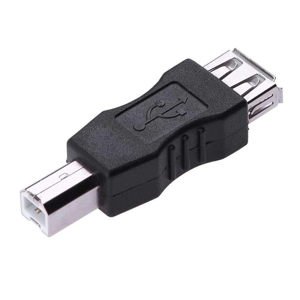 USB 2.0 A Female to B Male Adapter Connector AF to BM Converter for Printer (Black)