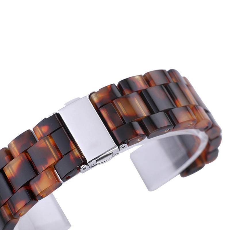 Tortoiseshell Pattern Simple Fashion Resin Watch Strap for 20mm Connection Smart Watch