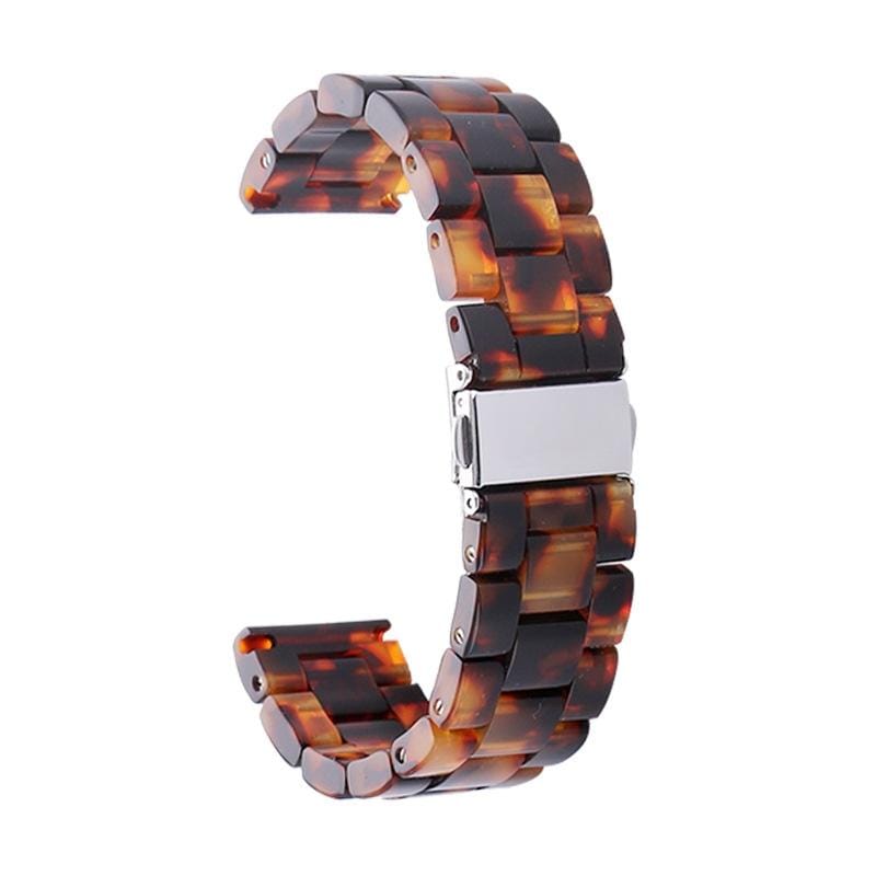 Tortoiseshell Pattern Simple Fashion Resin Watch Strap for 20mm Connection Smart Watch