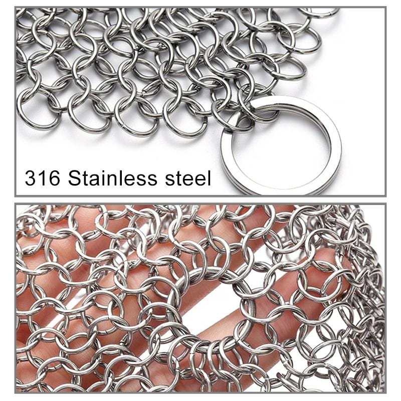 Stainless Steel Round Iron Cleaner Pot Brush Scrubber Home Cookware Kitchen Cleaning Tool, Size:5 x 5 inch