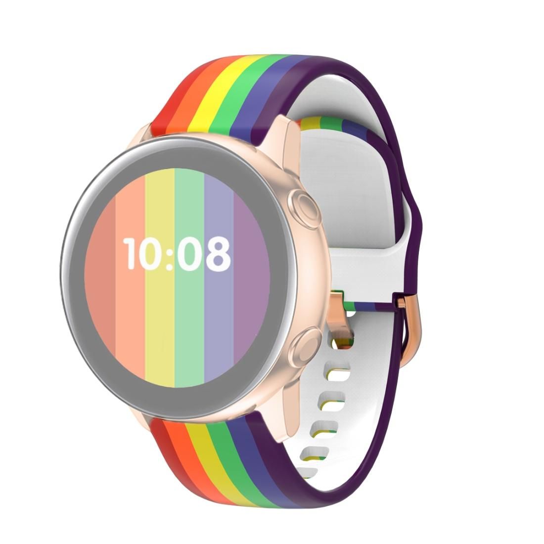 22mm Universal Rainbow Silicone Replacement Strap Watchband