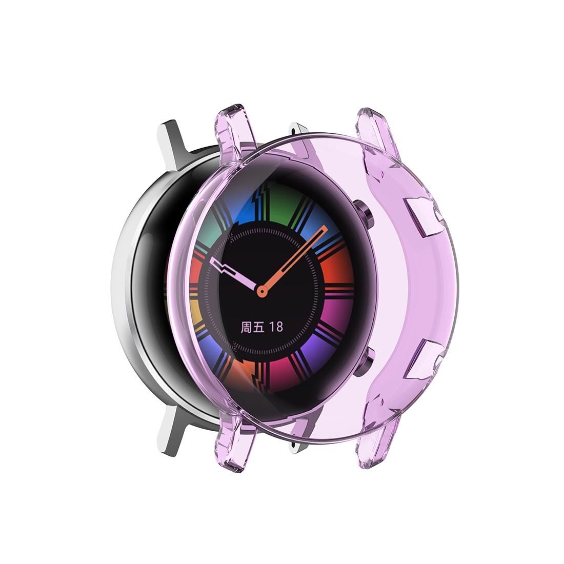 For Huawei Watch GT2 42mm Full Coverage Watch Protective Case with Screen (Transparent Purple)