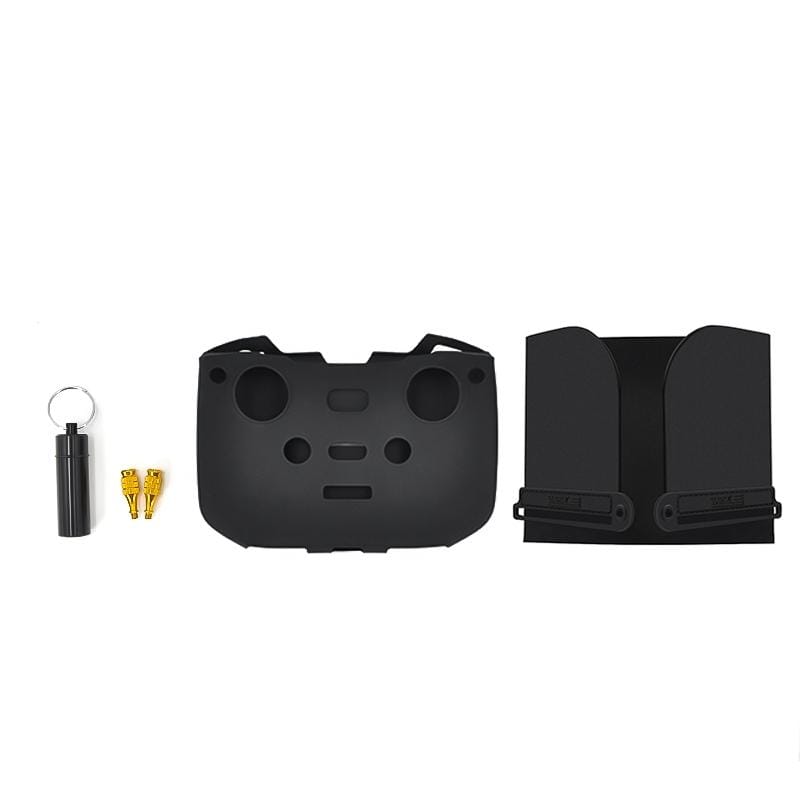 STARTRC For DJI Mavic Air 2 3 In 1 Remote Control Sunshade Metal Joystick Silicone Protective Cover Set (Black)