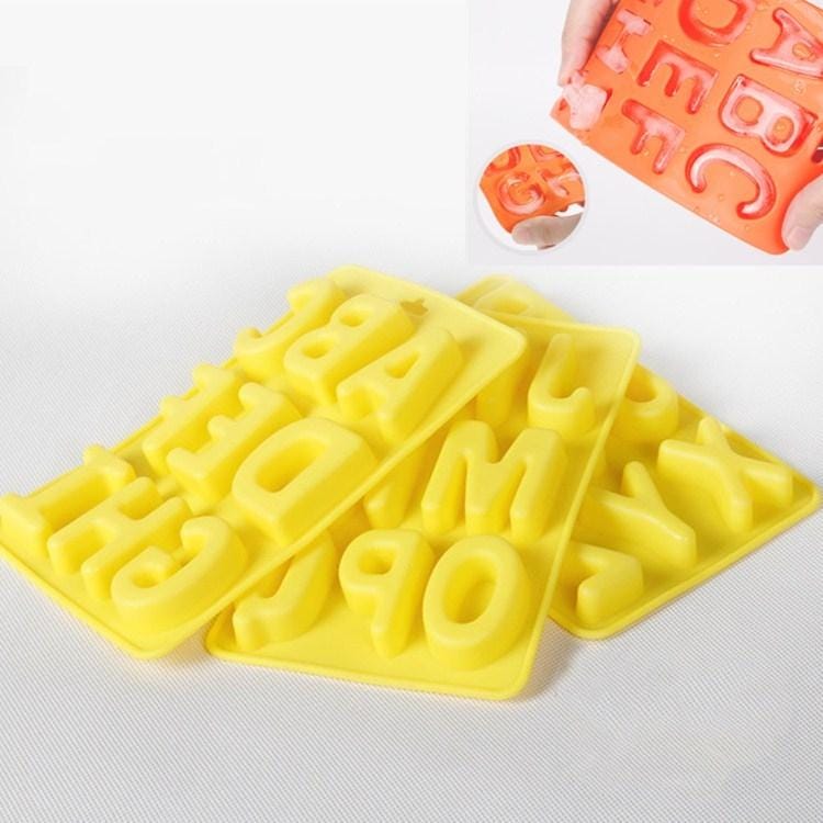 A-Z 3 in 1 Letter Ice Cube Ice Box Silicone Ice Tray Set (Yellow)
