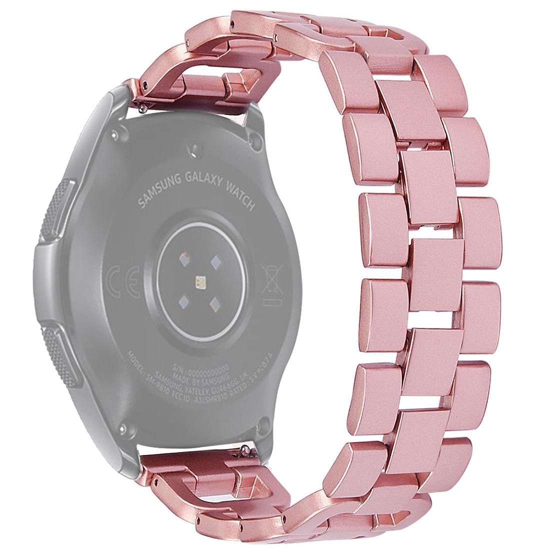 For Galaxy Watch Active 2 Metal Diamond-studded D-chain Watch Strap Watchband, Size:20mm (Pink)