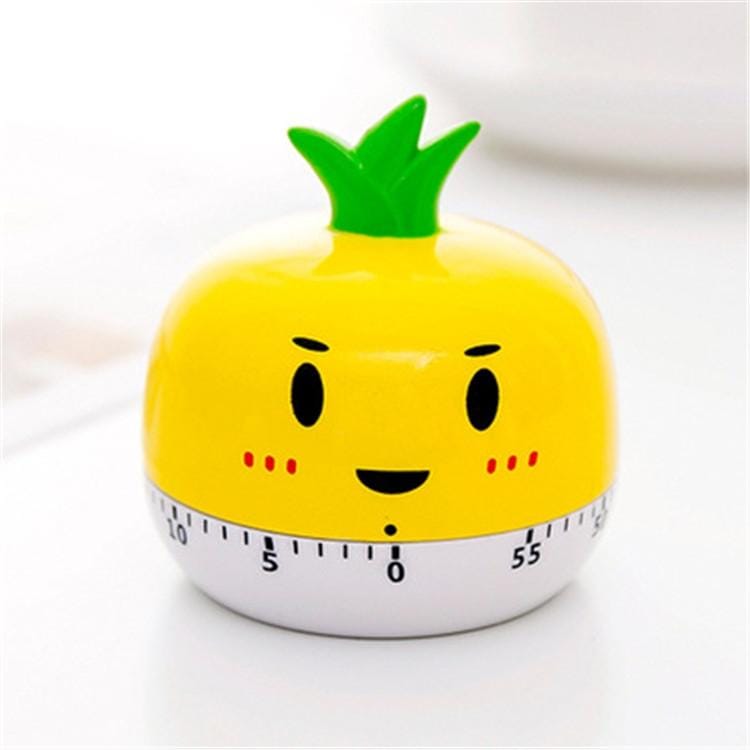 Creative Cartoon Fruit Shape Multi-Function Rotary Timer Learning Work Efficiency Time Manager (Pineapple)