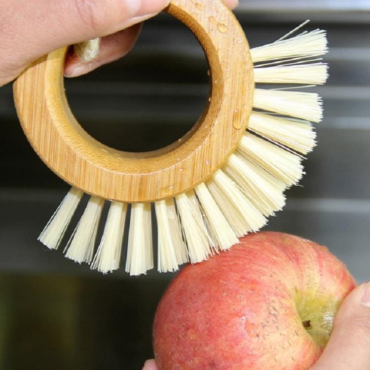 2 PCS Wooden Ring Brush Dish Brush Home Kitchen Cleaning Brush Dishwashing Brush Fruit And Vegetable Brush