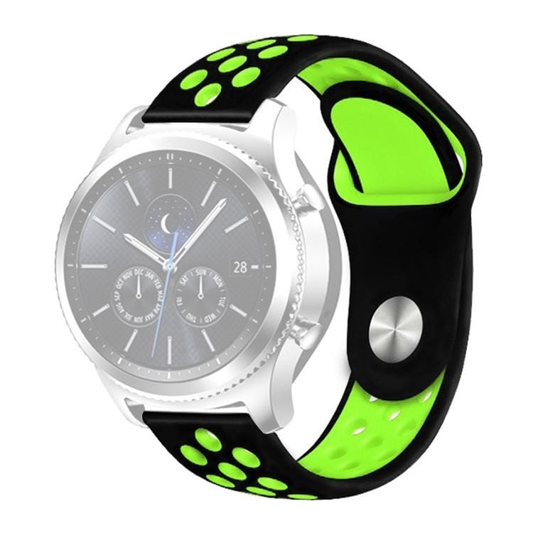 For Samsung Gear S4 Active 22mm Two-color Silicone Replacement Strap Watchband (Black Green)