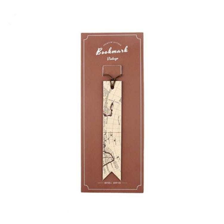 2PCS Retro Map Creative DIY Leather Bookmark School Supplies Student Stationery (Cruise Tour)
