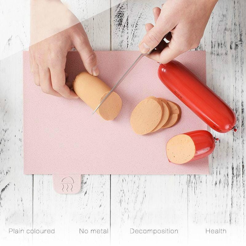 Wheat Straw Classification Cutting Board Set Multi-purpose Non-slip Cutting Board, Specification: 4 PCS + Base
