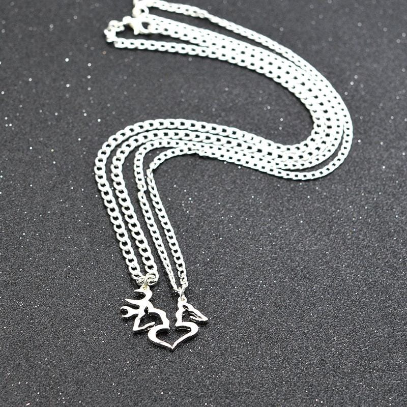Dear Kissing Heart Shape Necklace Set for Men Women Couple Jewelry