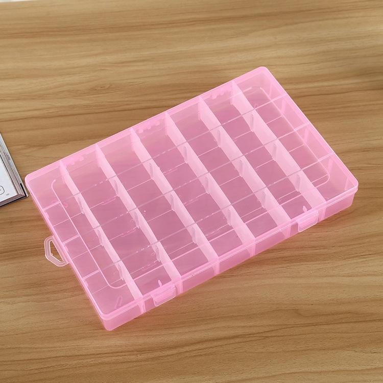 Plastic Organizer Container Storage Box 28 Slots Removable Grid Compartment for Jewelry Earring Fishing Hook Small Accessories (Blue)
