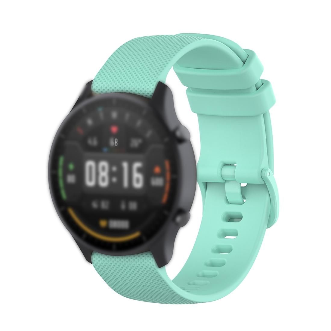 For Xiaomi Watch Color 22mm Small Plaid Texture Silicone Wrist Strap Watchband (Teal)