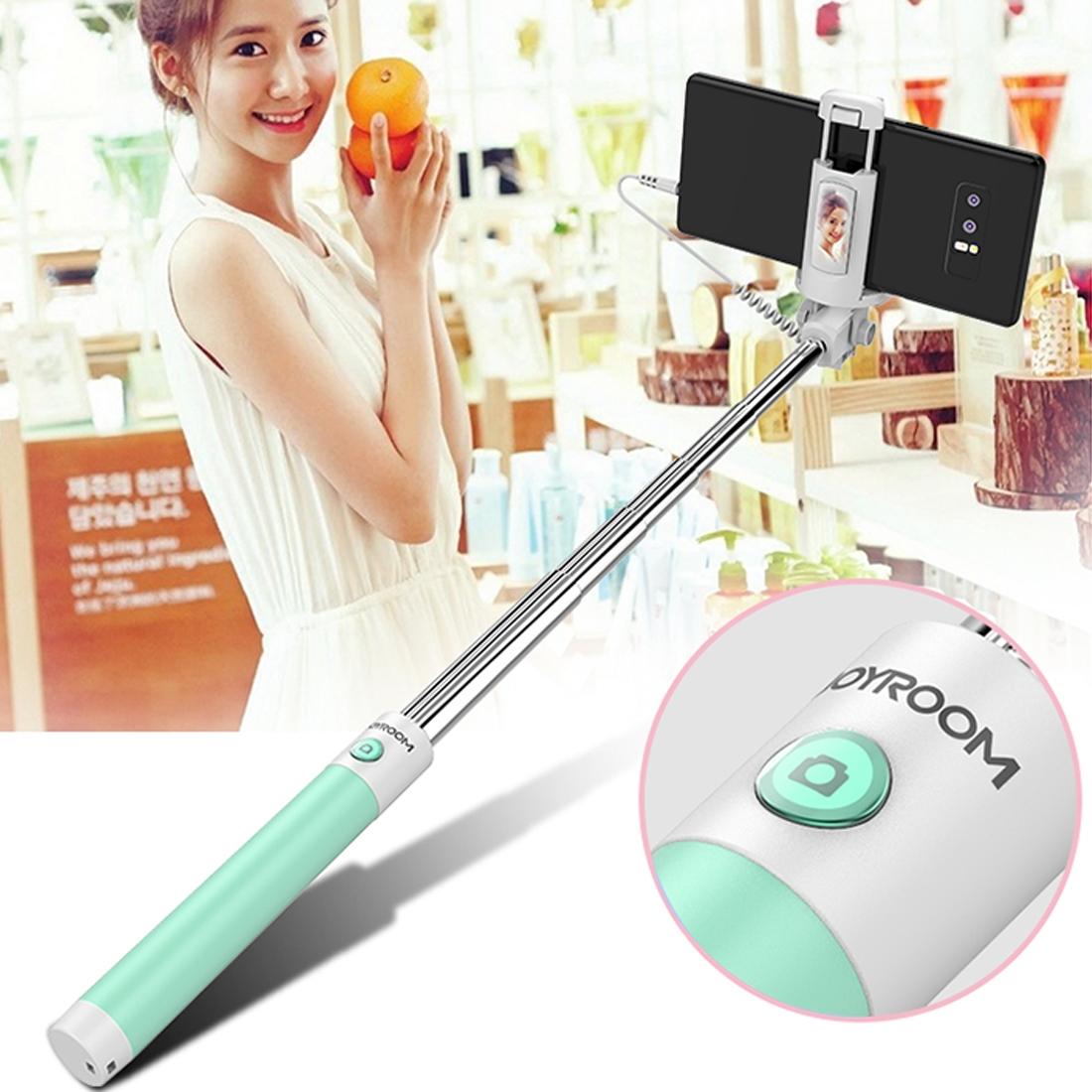 JOYROOM ZB14 Hand Grip Monopod Wired Control Telescoping Selfie Stick (Green)