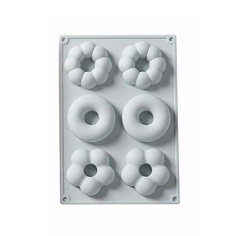 2 PCS 6 Groups Silicone Doughnut Cake DIY Dessert Mold Cold Soap Mold (Blue)