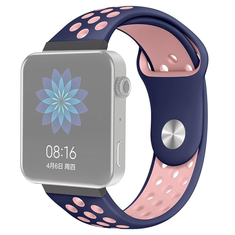 For Xiaomi Smart Watch Standard / Pride Version 18mm Two-color Silicone Replacement Strap Watchband (Blue Pink)