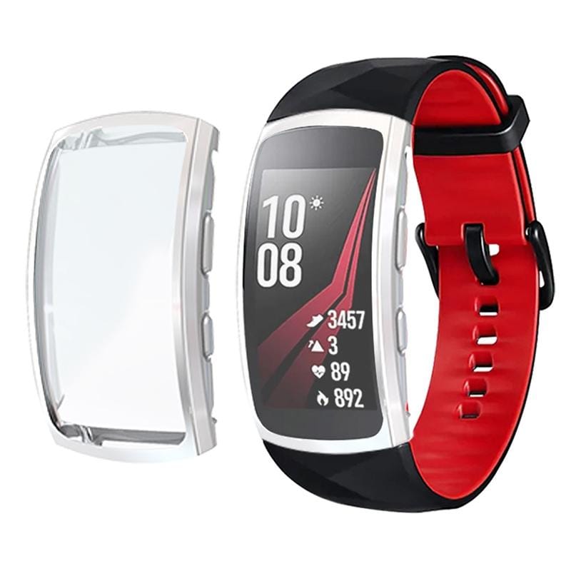 For Samsung Gear Fit 2 Pro Full Coverage Plating TPU Watch Case (Silver)