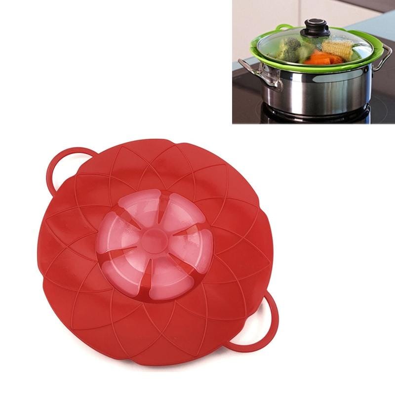 Silicone lid Spill Stopper Cover For Pot Pan Kitchen Accessories Cooking Tools Flower Cookware Utensil (Blue)