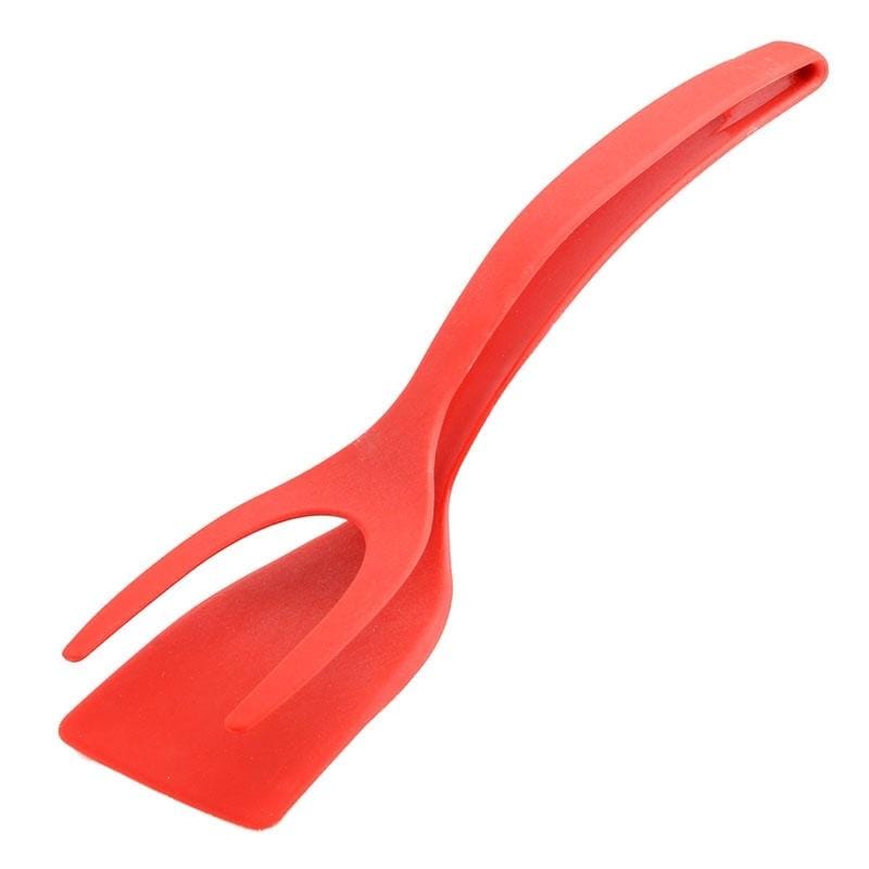2 PCS 2 in 1 Silicone Omelette Toast Spatula Spoon (Red)