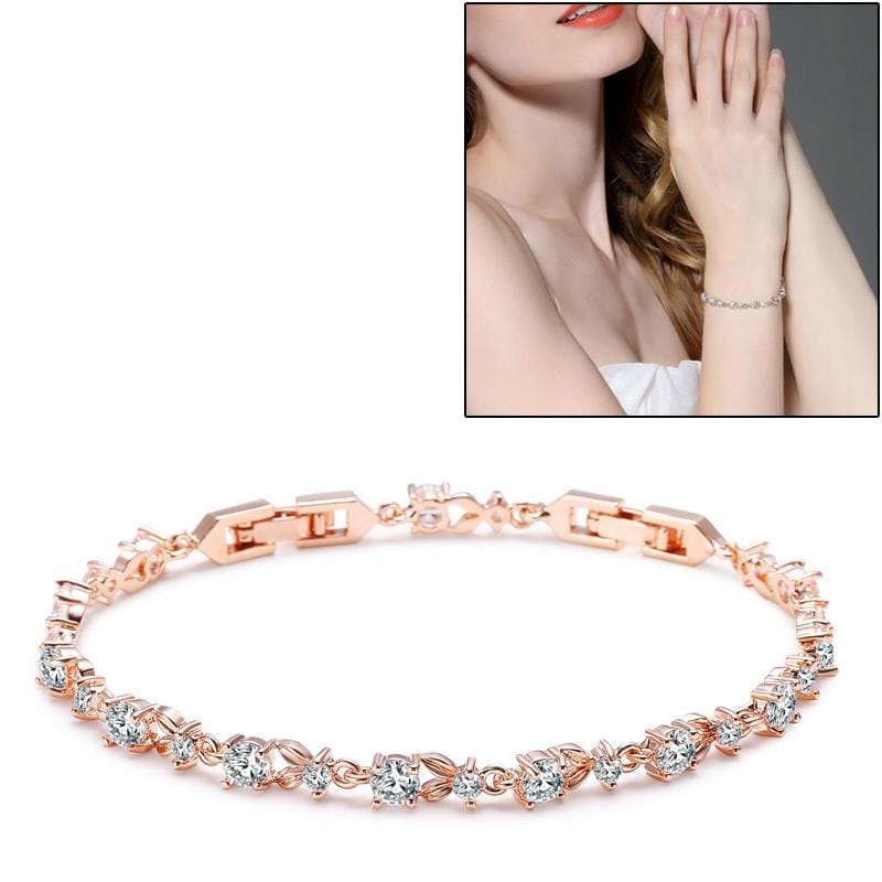 Women Shining Cubic Zircon Crystal Jewelry Bracelet (gold)