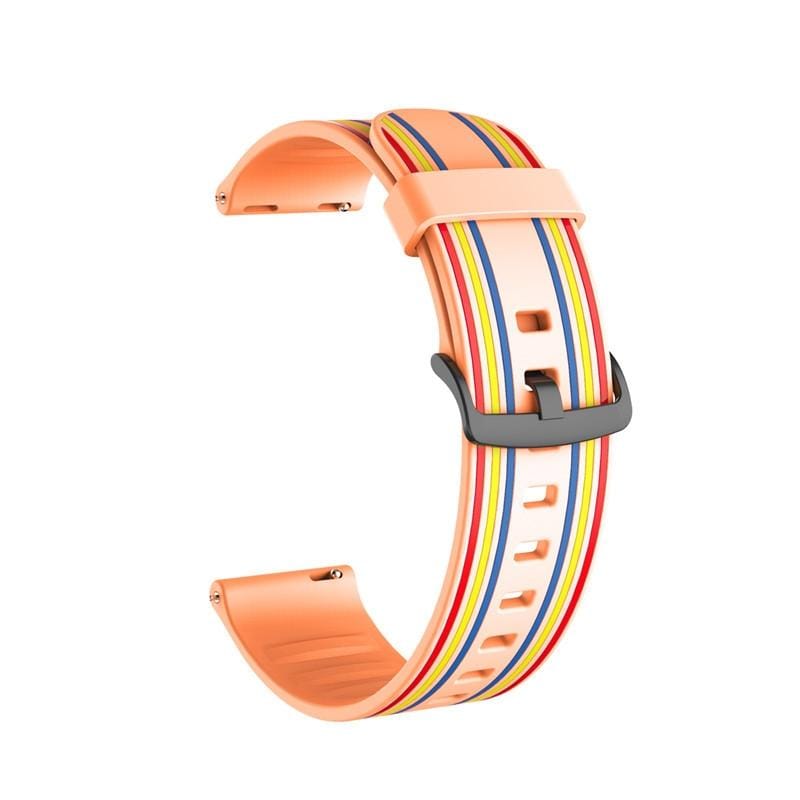 20mm For Huami Amazfit GTS / Samsung Galaxy Watch Active 2 / Huawei Watch GT2 42MM Striped Silicone Strap (Orange)