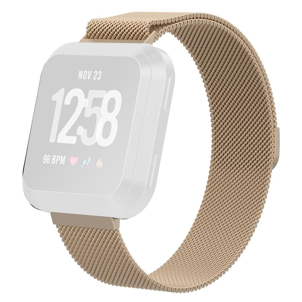 For Fitbit Versa 2 / Fitbit Versa / Fitbit Versa Lite Milanese Watch Strap, Small Size: 2.3x22.5cm (Champagne Gold)