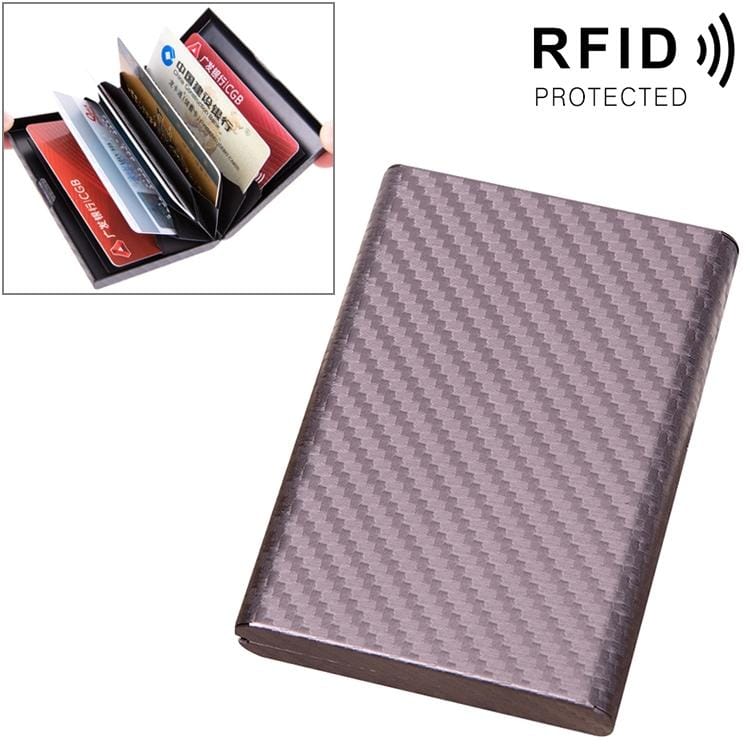 Aluminum Alloy Credit Card Bank Card Security Anti Magnetic Large Capacity Card Holder (Carbon Gray)