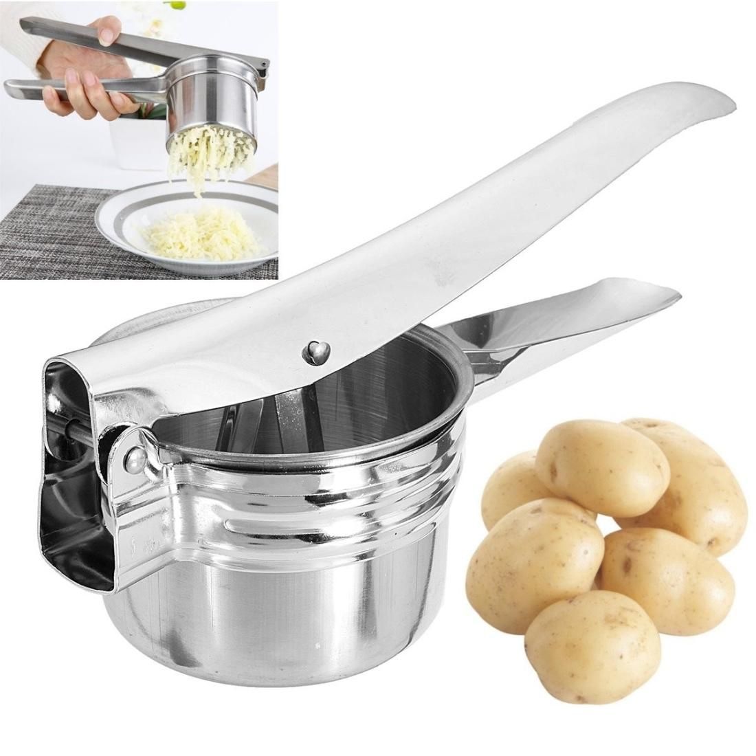 2 PCS Potato Fruit Vegetable Manual Press Juicer Stainless Steel Crusher Squeezer
