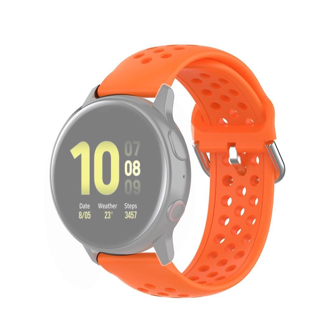 For Galaxy Watch Active2 / Active 20mm Clasp Solid Color Sport Wrist Strap Watchband (Orange)