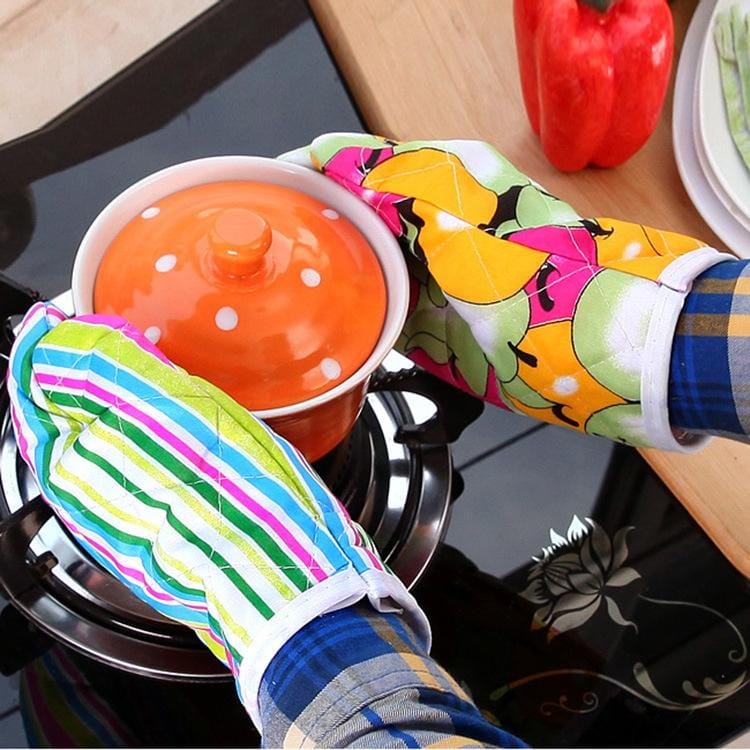 16 PCS Thickened Pattern Microwave Oven Gloves High Temperature Heat Insulation Kitchen Oven Baking Special Gloves Random Colour Delivery