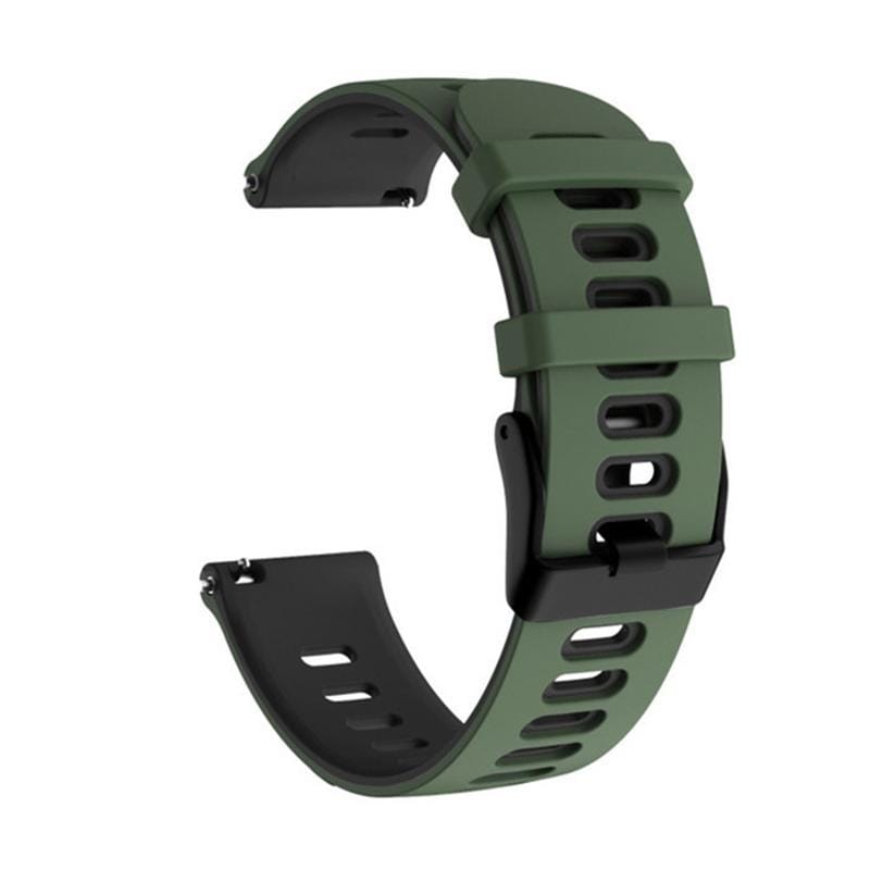 22mm For Huawei Watch GT2e 46mm Silicone Wrist Strap (Army Green+Black)