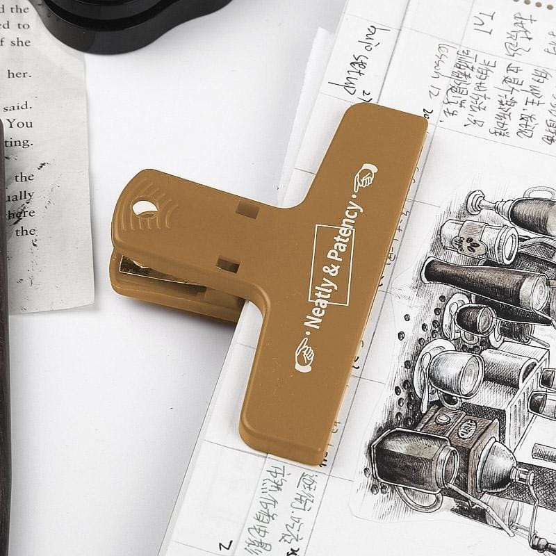 Hand Account Clip Retro Color Plastic Clip Paper Clip Brown
