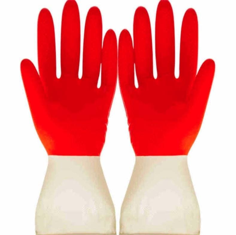 10 PCS Household Two-color Washing Gloves Housework Cleaning Laundry Dishwashing Latex Gloves, Size:S