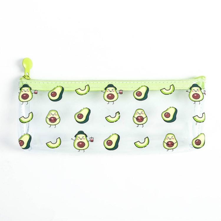 Creative Avocado Transparent Simple Portable Large Capacity Storage Bag Pencil Case Small Avocado