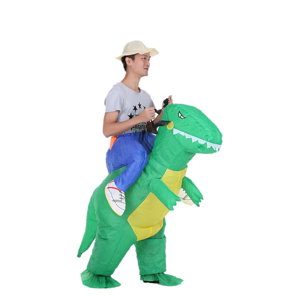 Decdeal Cute Adult Inflatable Dinosaur Costume Suit Air Fan