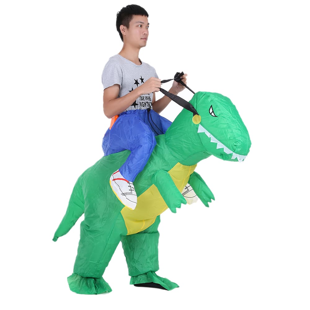 Decdeal Cute Adult Inflatable Dinosaur Costume Suit Air Fan