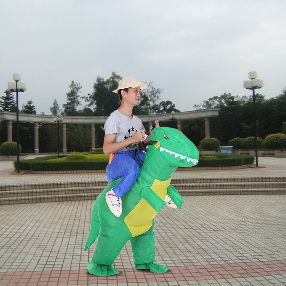 Decdeal Cute Adult Inflatable Dinosaur Costume Suit Air Fan