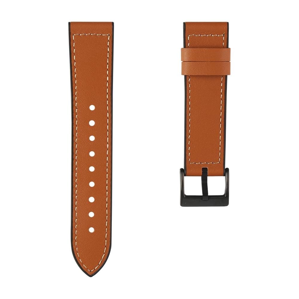 TPU + Leather Replacement Strap Watchband, Size:For Samsung Galaxy Watch 3 45mm (Brown)