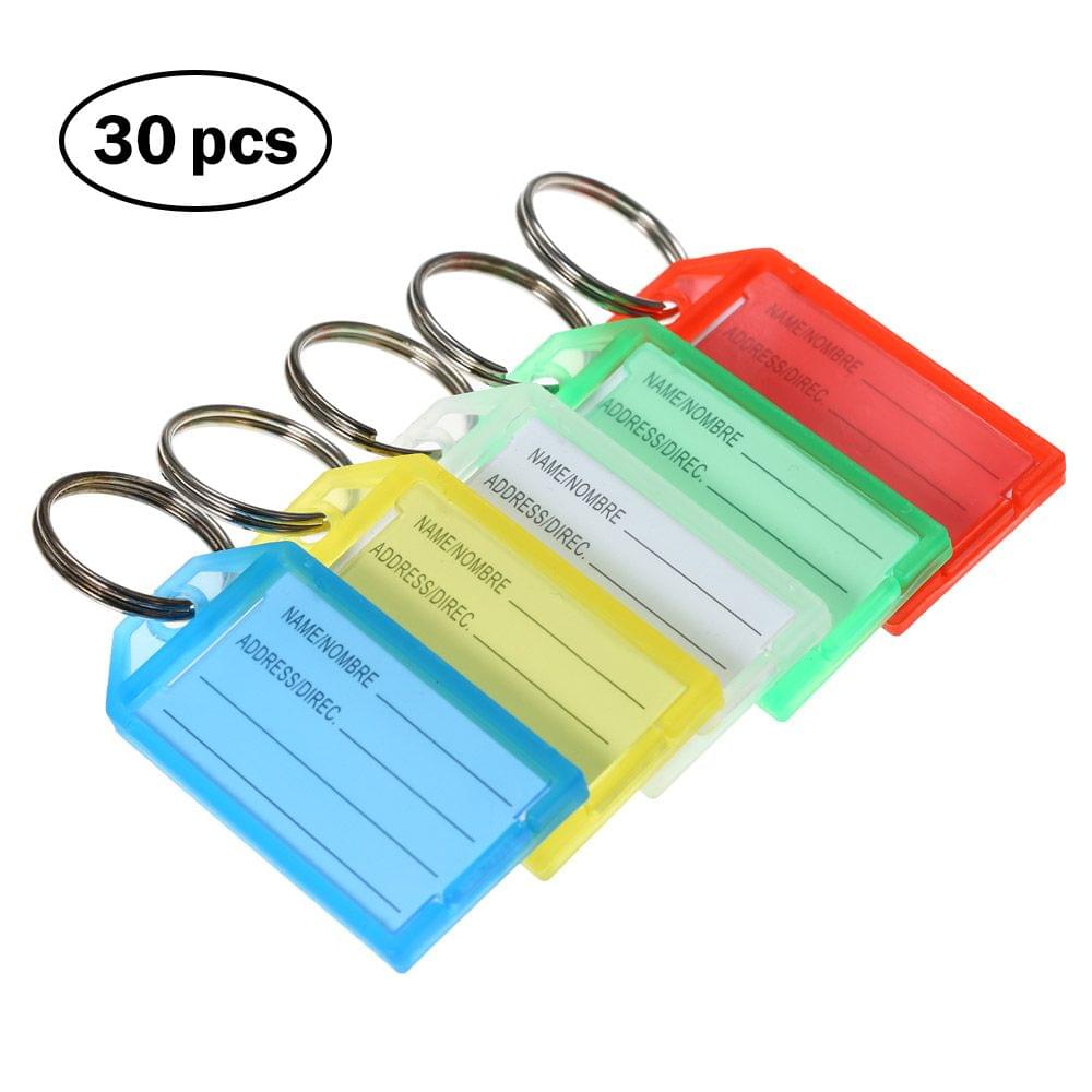 Esonmus 30pcs/set Key Rings 30 Pack Plastic Key Tags