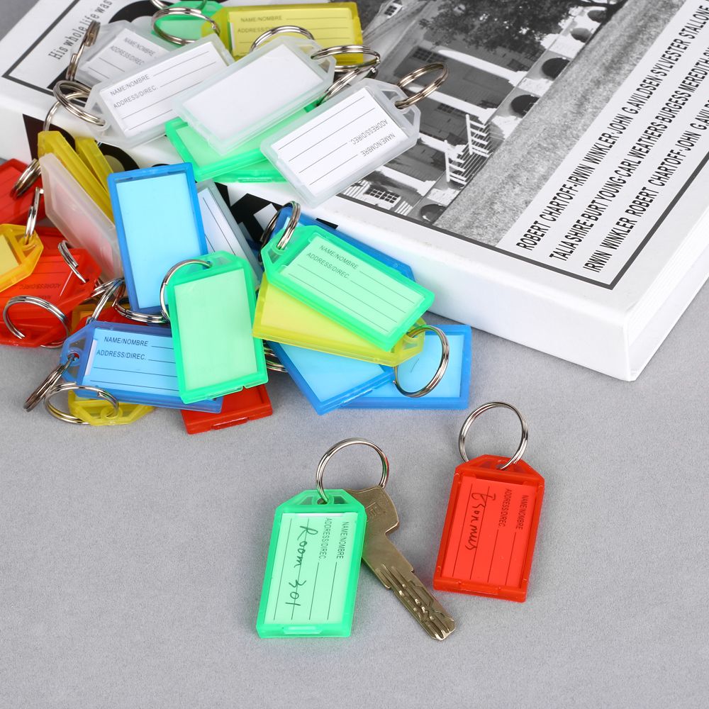 Esonmus 30pcs/set Key Rings 30 Pack Plastic Key Tags