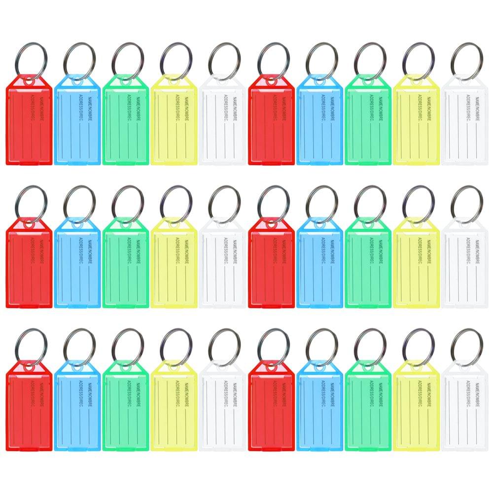 Esonmus 30pcs/set Key Rings 30 Pack Plastic Key Tags