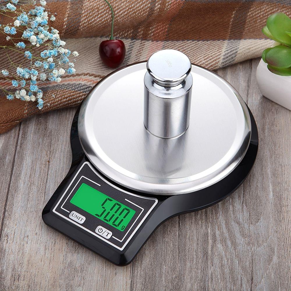 Electronic Digital Kitchen Scale Stainless Steel Weighing - 10kg 1g