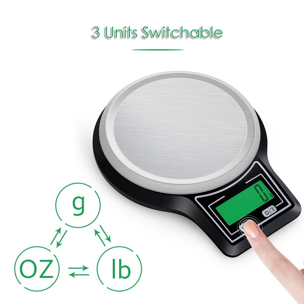 Electronic Digital Kitchen Scale Stainless Steel Weighing - 10kg 1g