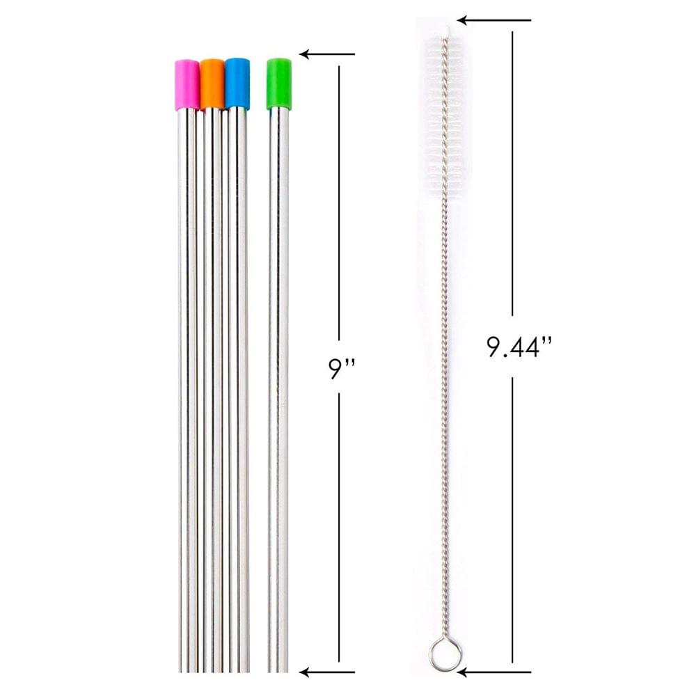 Useful Reusable 304 Stainless Steel Straw with Dust Cap Milk - 2